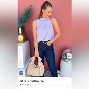 NWT Adeline Clothing Co. Fit to Perfection Top in Lilac Size L